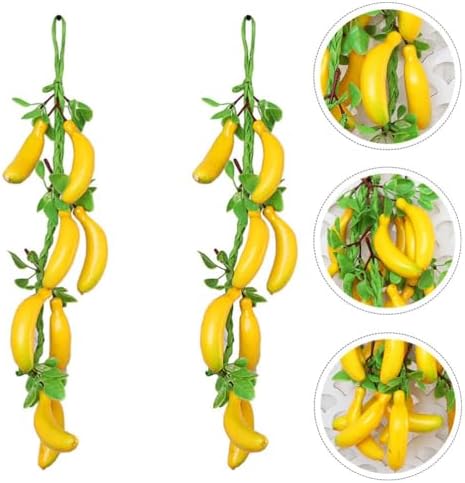 Veemoon Small Artificial Banana Hanging Decor 2pcs