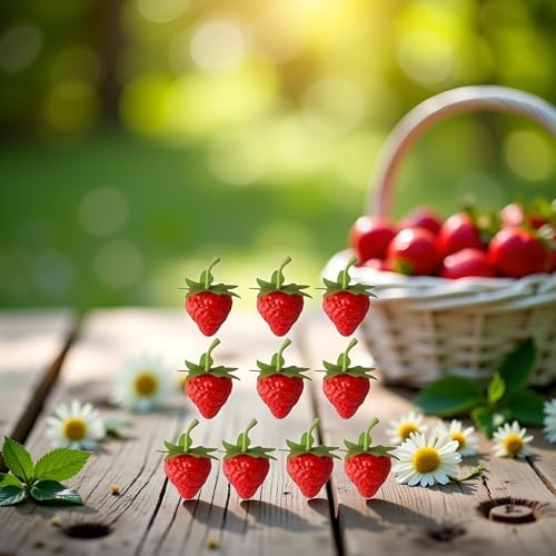 10Pcs Red Artificial Strawberries for Decor and Photography