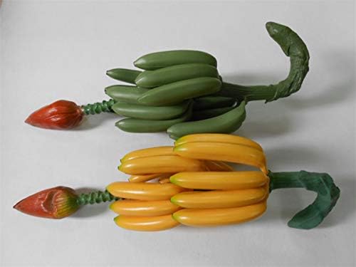 Zzooi Artificial Banana Cluster with Stem and Bud Green