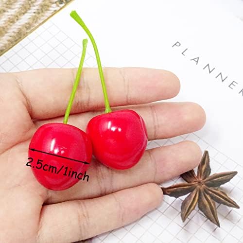 Yueton 30PCS Lifelike Artificial Cherry