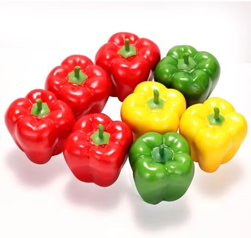 Vibrant Artificial Bell Peppers 8PCS for Home Decoration