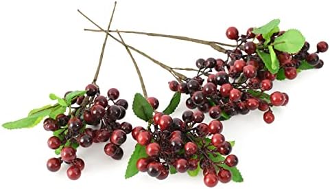 HUIANER Artificial Dark Red Berries with Stems