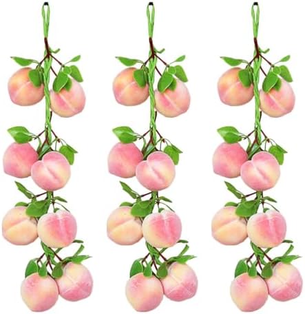 Operitacx 3pc Artificial Peach Clusters for Home Decor