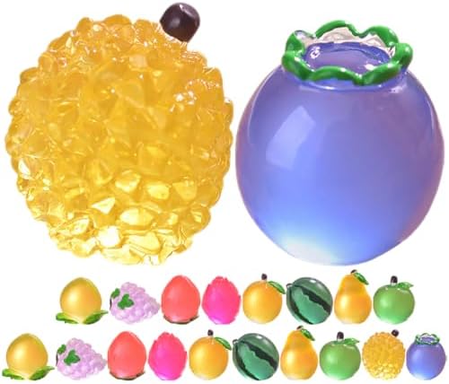 SUPVOX 20Pcs Luminous Mini Fruit Figurines for DIY Crafts