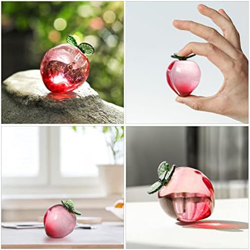 Housoutil Crystal Peach Glass Figurine Ornament
