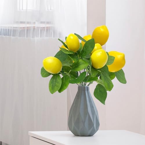 2Pcs Artificial Lemon Branches for Home Decor