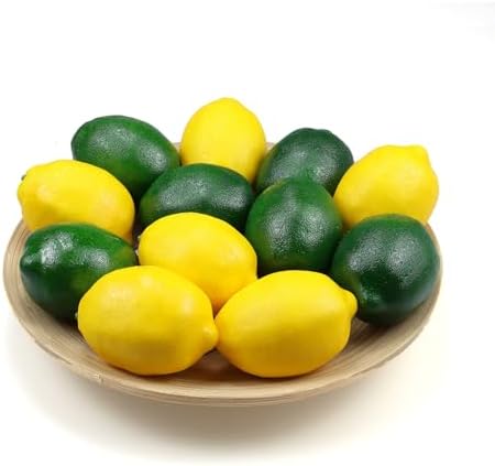 12 Pcs Fake Lemons Set Realistic Artificial Fruit for Home Decor and Photography
