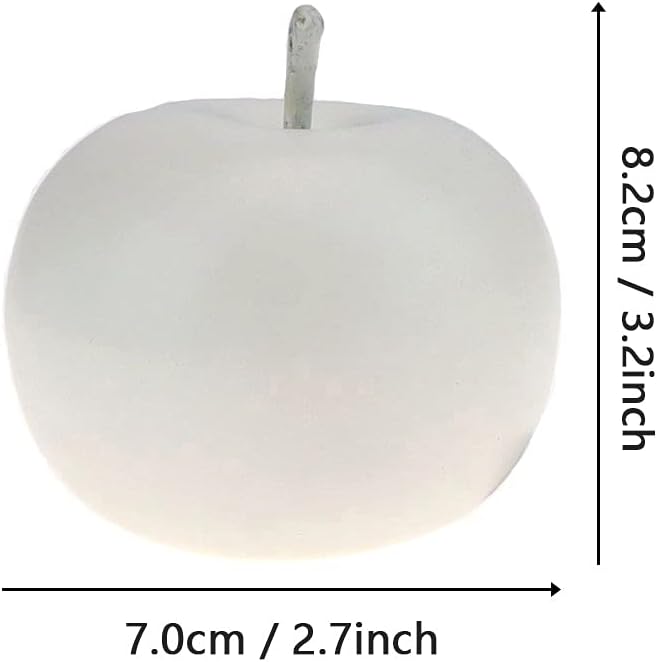 6PCS Artificial White Apple Decor for Home Kitchen Party