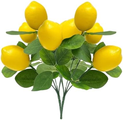 2Pcs Artificial Lemon Branches for Home Decor