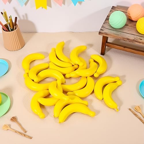 20 Pcs Yellow Mini Fake Banana Fruit Props