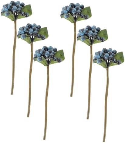 Toyvian 6Pcs Lifelike Red Berry Stems for Holiday Decor