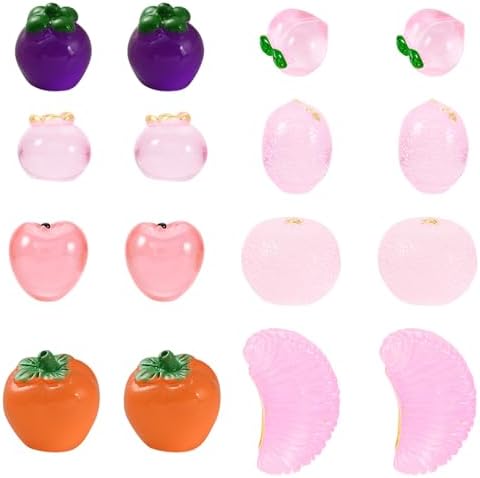16Pcs Glow in The Dark Mini Pink Fruit Decorations