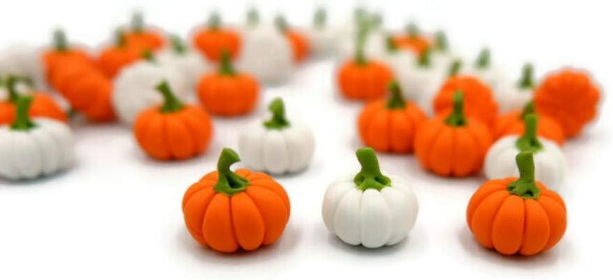1shopforyou Mixed 20 pcs White and Orange Artificial Pumpkins