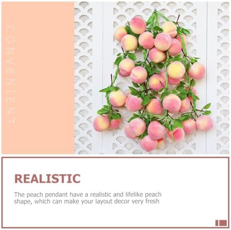 Operitacx 3pc Artificial Peach Clusters for Home Decor