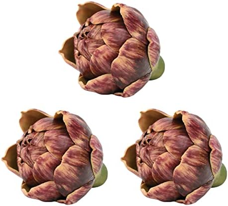 Artificial Artichokes 3Pcs Purple Red for Home Kitchen Decor