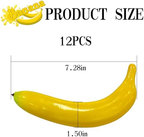 12Pcs Artificial Yellow Bananas Lifelike Decor
