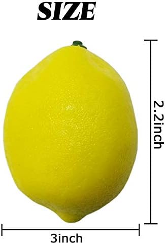 RONYOUNG 30PCS Faux Yellow Lemons Artificial Fruit Decor