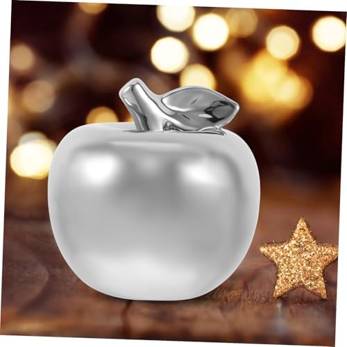PartyKindom Ceramic Apple Ornament Silver Figurine Decor
