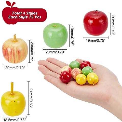 CHGCRAFT 60Pcs 4 Styles Foam Mini Apple Artificial Decor