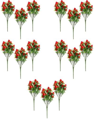 PRETYZOOM 15pcs Artificial Strawberry Picks for Decor and Crafts