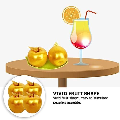4pcs Artificial Apples for Home Kitchen Decoration