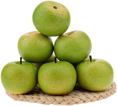 Gresorth 6pcs Lifelike Artificial Green Apple Decoration