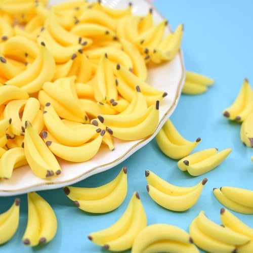 35Pcs Yellow Mini Plastic Artificial Bananas for Decor