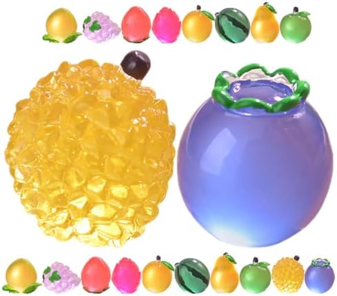 SUPVOX 20Pcs Luminous Mini Fruit Figurines for DIY Crafts