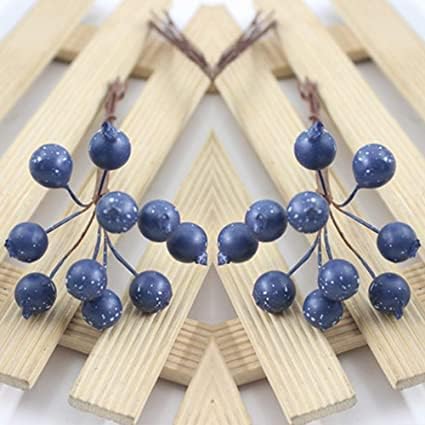 Artificial Silk Blueberries for Home Decor 25 Pack