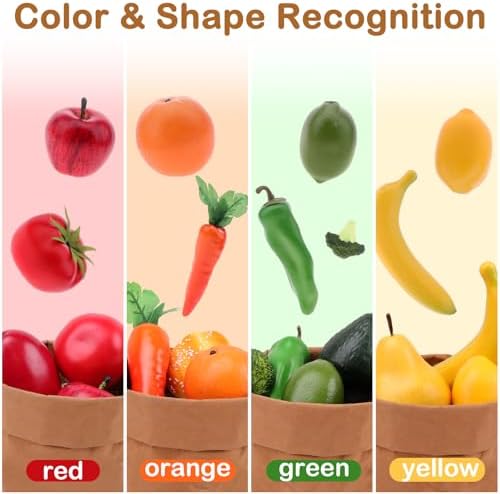 Gresorth 32pcs Play Food with Matching Cards Toy Set