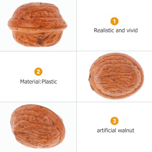 20Pcs Artificial Walnut Decorations for Home Dining Table Display
