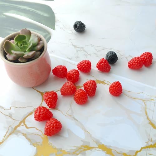 20pcs Artificial Raspberry Realistic Red Decoration Props