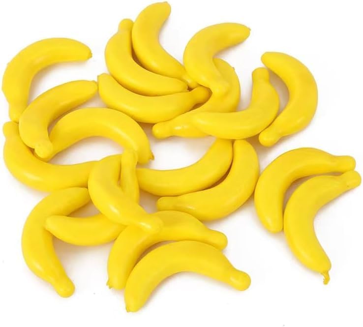 20 Pcs Yellow Mini Fake Banana Fruit Props
