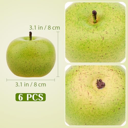 Gresorth 6pcs Lifelike Artificial Green Apple Decoration