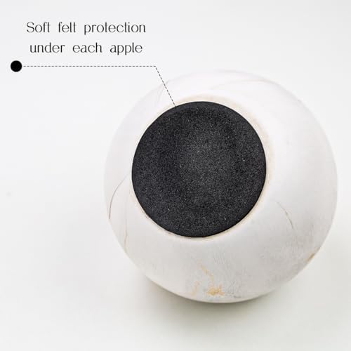Folmywy Ceramic Apple Ornament with Gold Flower Pattern