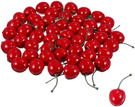 60Pcs Realistic Artificial Cherry Decorations
