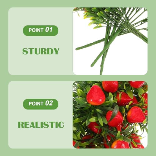 DOITOOL Artificial Strawberry Stem for Home Decor
