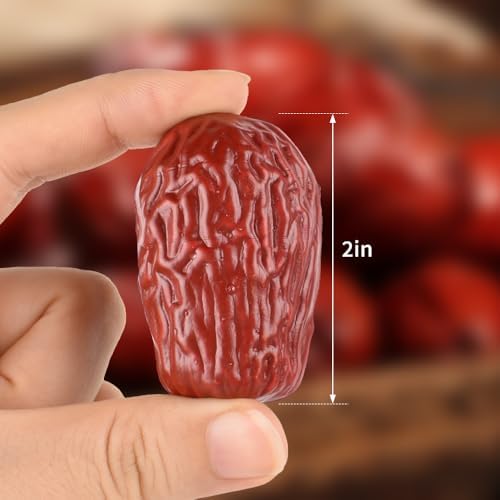 LUEYAO Artificial Red Dates 20 Pcs Lifelike Decoration