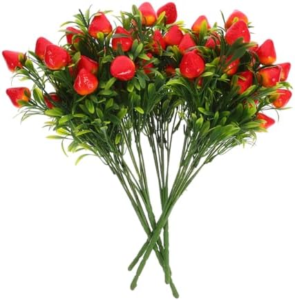 Housoutil Artificial Strawberry Bouquet 5PCS Decor