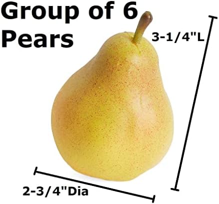 Factory Direct Craft Realistic Artificial Pears Set of 6