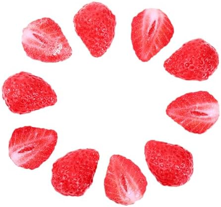 10 Pcs Artificial Half Strawberry Blocks for Decor