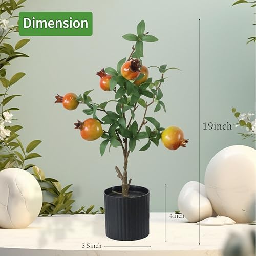Realistic Artificial Pomegranate Tree with Fruits 19 Inch