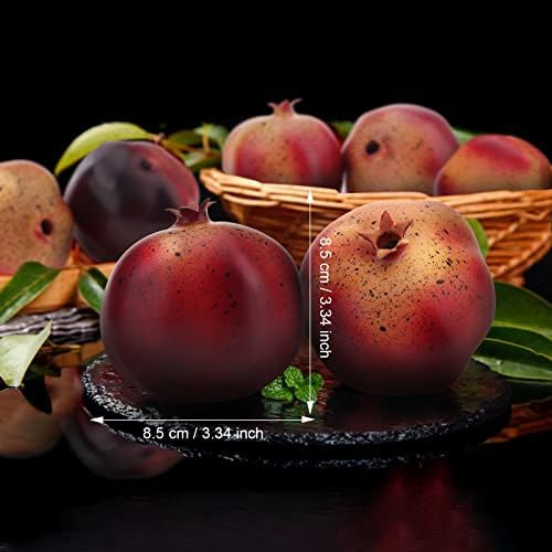 Woration 6PCS Artificial Pomegranates Realistic Decor Fruits