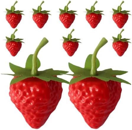 10 Pcs Realistic Artificial Strawberries Decorations