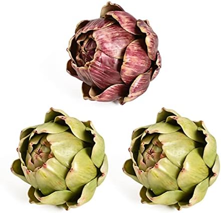 Artichoke Artificial Decor Set of 3 Green Red