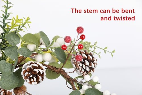 Frosted Red Berry Stems 20 Pack Artificial Christmas Decor
