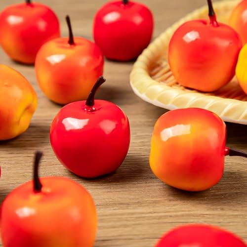 40pcs Fake Mini Red Apples for Decor and Crafts