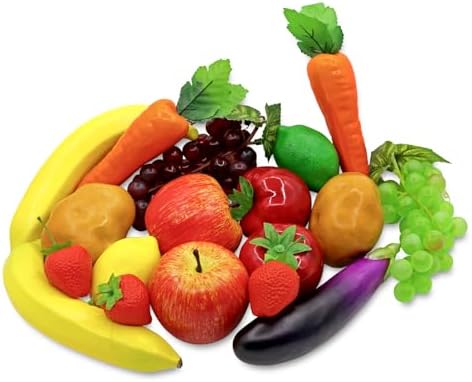 18Pcs Realistic Artificial Fruits Vegetables Decoration Set
