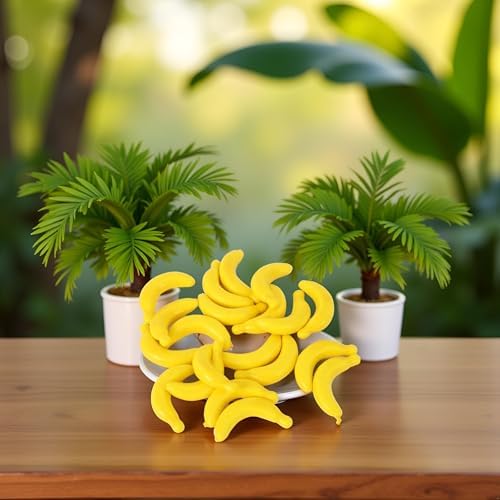 20Pcs Yellow Mini Fake Banana Fruit Decor Props