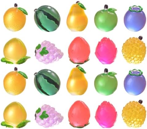 SUPVOX 20Pcs Luminous Mini Fruit Figurines for DIY Crafts